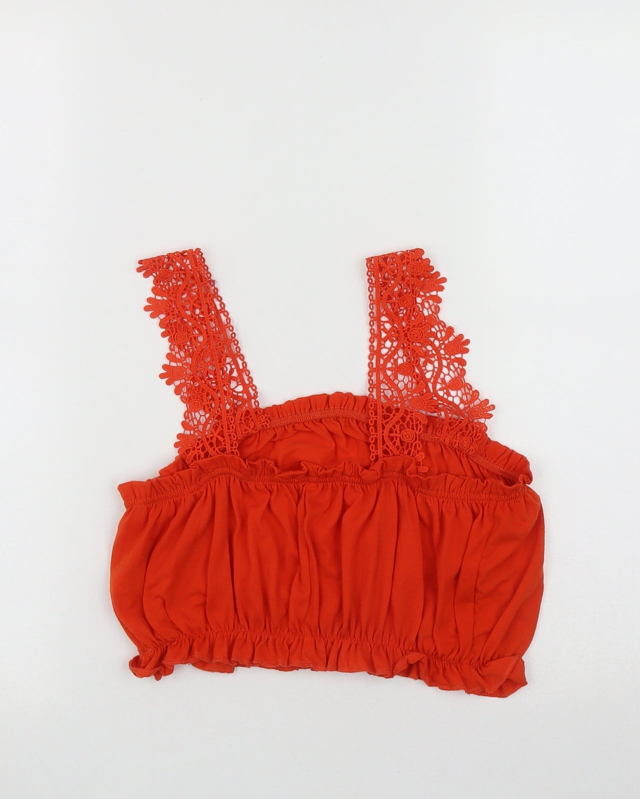 Primark Womens Orange  Polyester Basic Tank Size 10 Scoop Neck - Tube Top