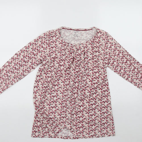 ESMARA Womens Multicoloured Fair Isle Cotton Basic Blouse Size S Scoop Neck