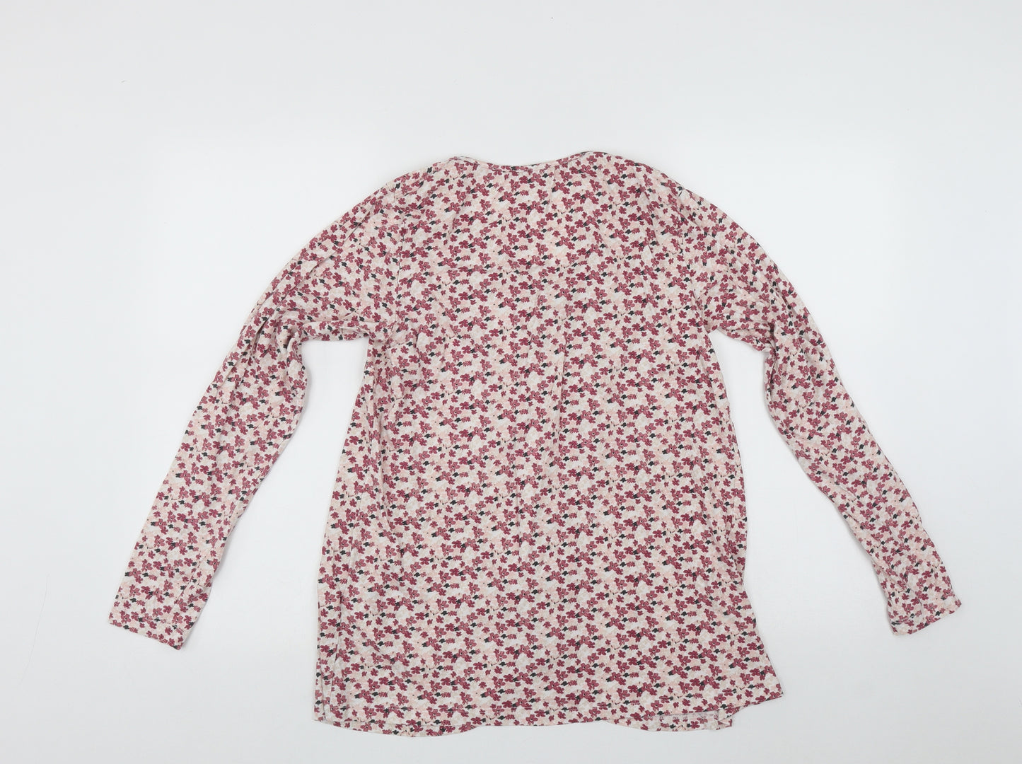 ESMARA Womens Multicoloured Fair Isle Cotton Basic Blouse Size S Scoop Neck