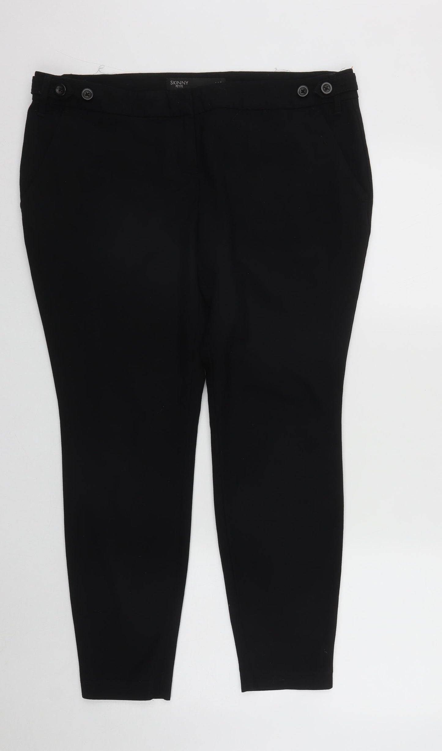 NEXT Womens Black  Polyester Trousers  Size 16 L25 in Regular Zip