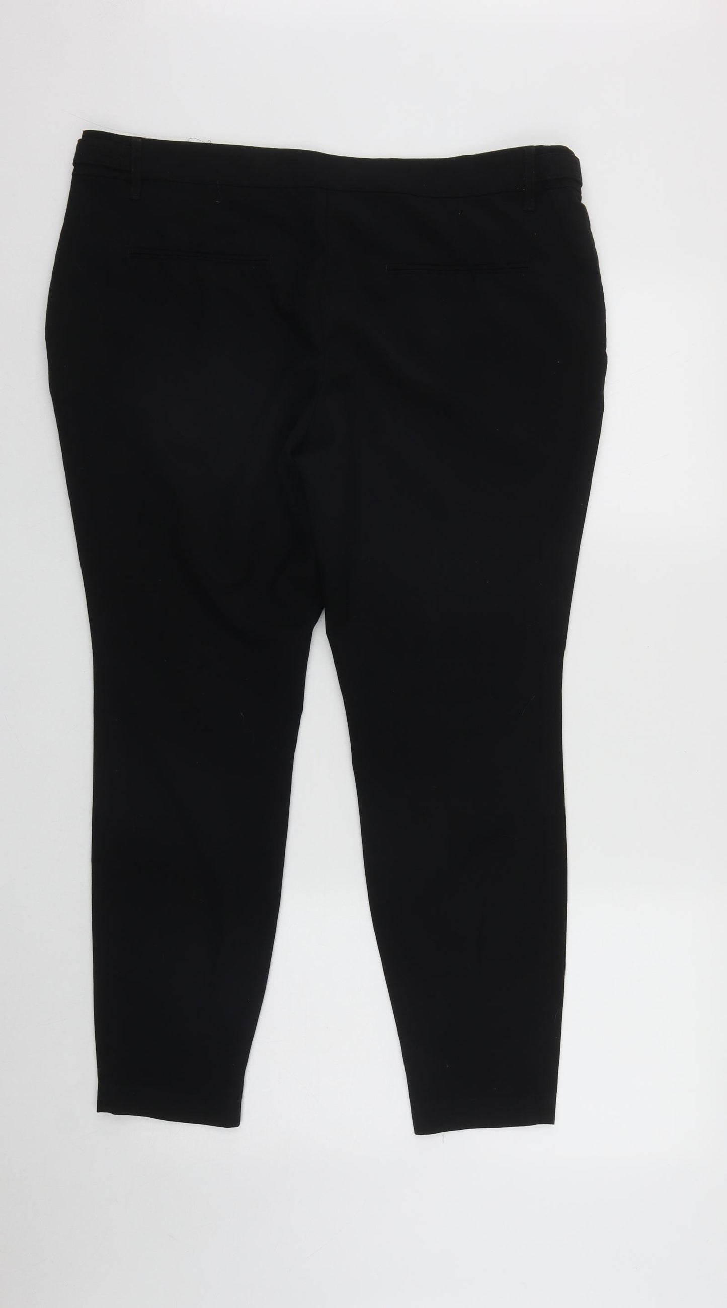 NEXT Womens Black  Polyester Trousers  Size 16 L25 in Regular Zip