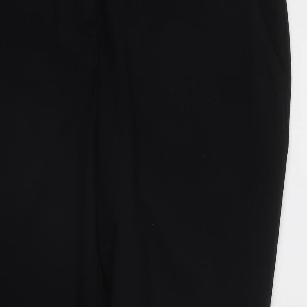 NEXT Womens Black  Polyester Trousers  Size 16 L25 in Regular Zip