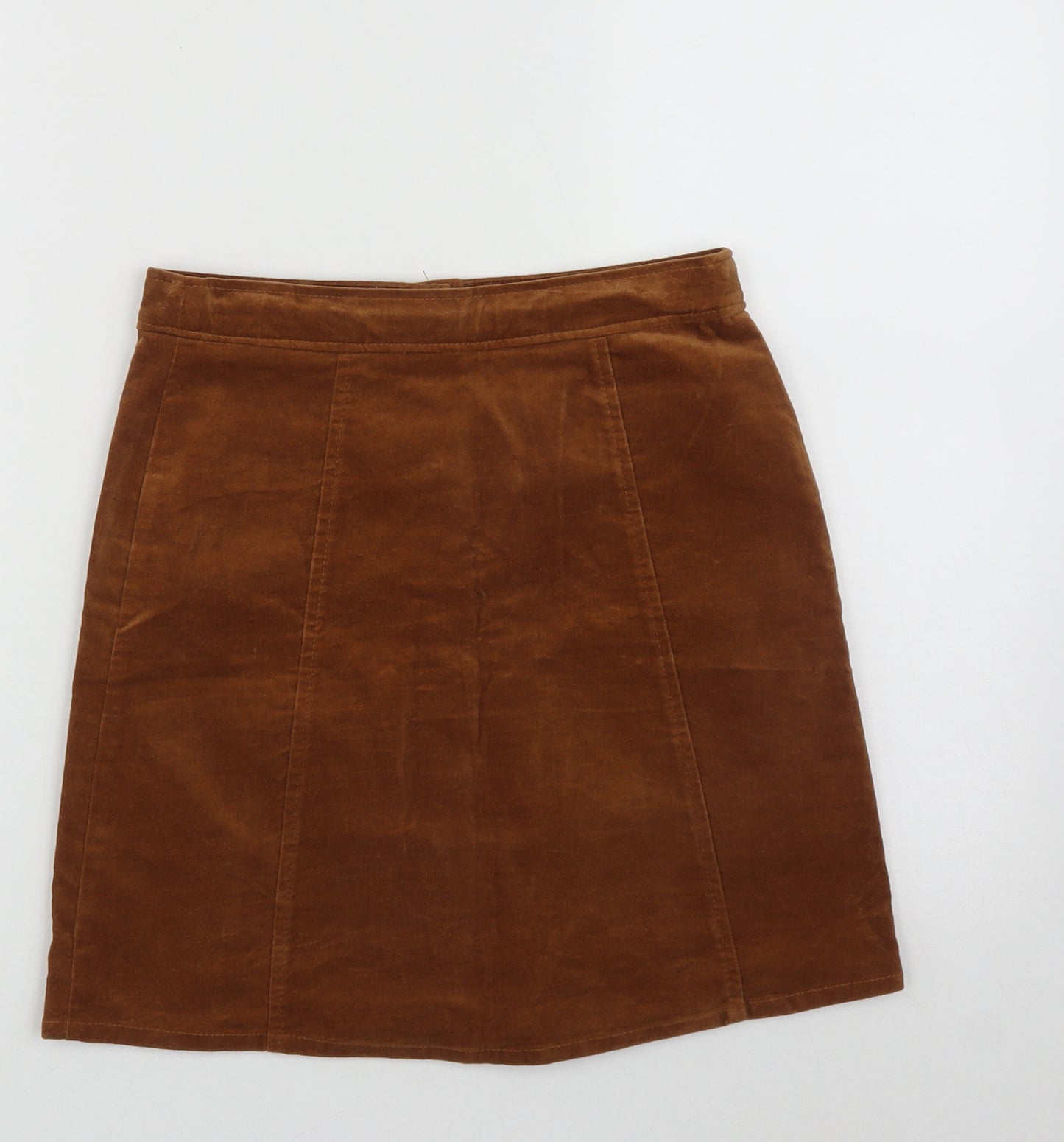St Bernard Womens Brown  Cotton A-Line Skirt Size 8   Buckle