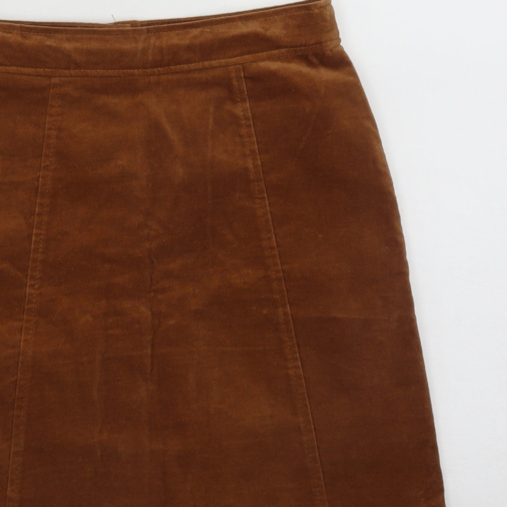 St Bernard Womens Brown  Cotton A-Line Skirt Size 8   Buckle