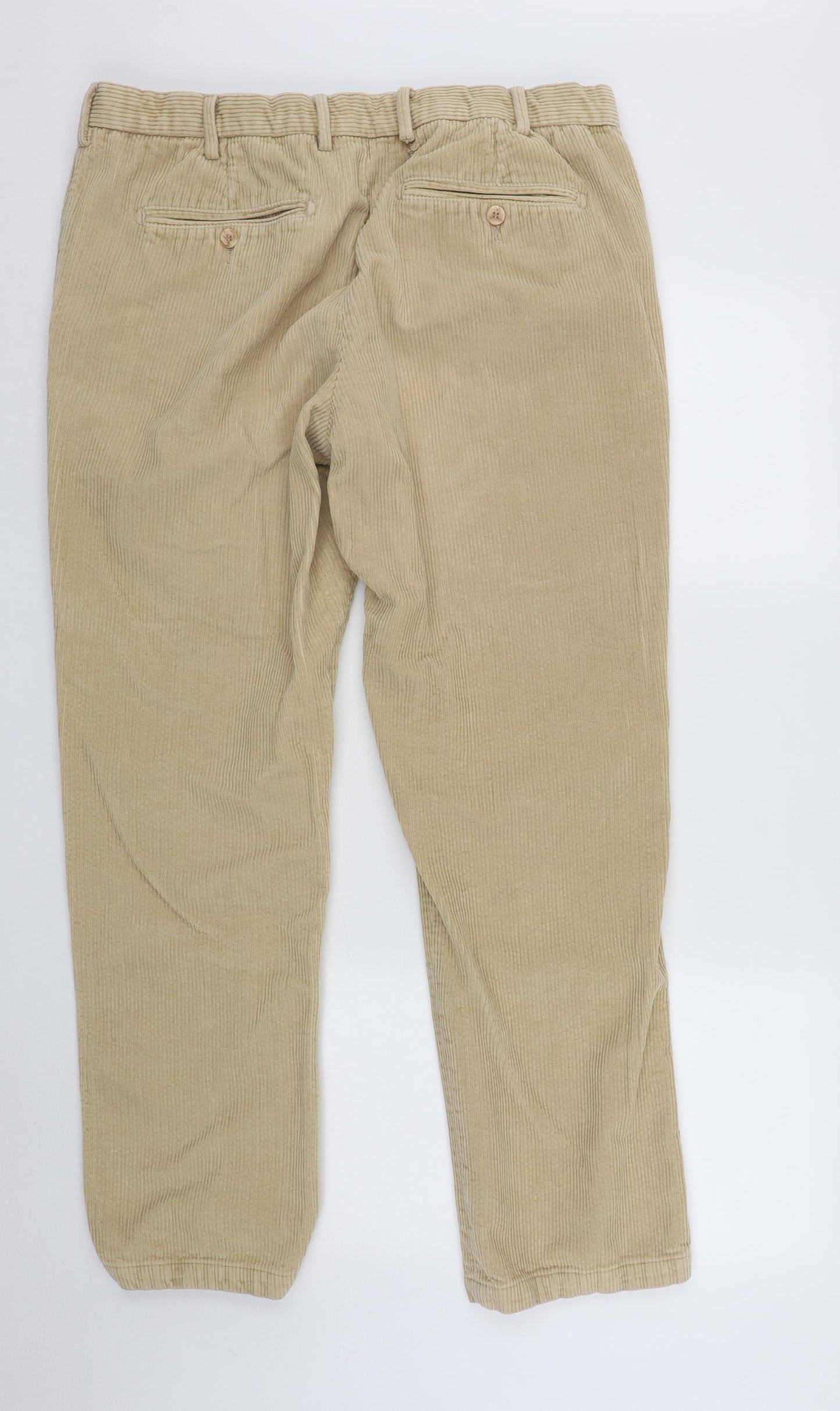 Samuel Windsor Mens Beige  Cotton Trousers  Size 40 in L29 in Regular Zip