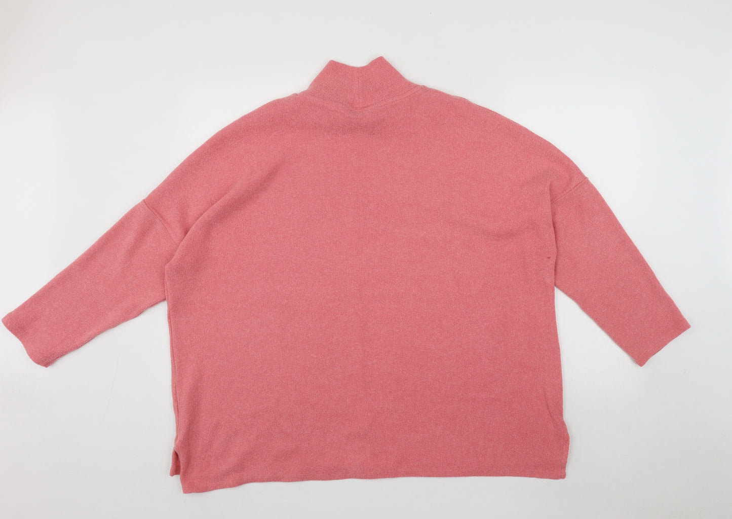 Dunnes Womens Pink High Neck  Polyester Pullover Jumper Size L
