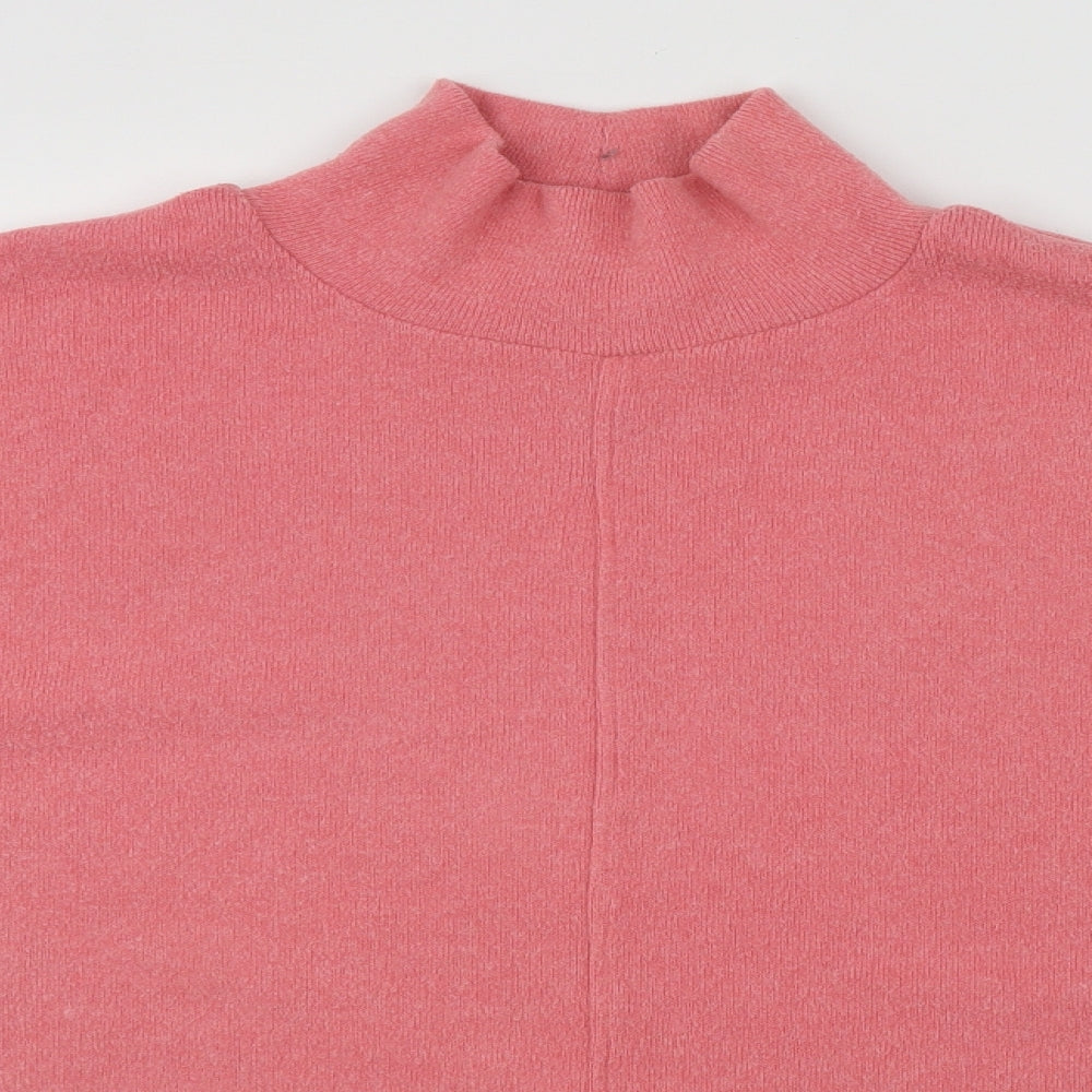 Dunnes Womens Pink High Neck  Polyester Pullover Jumper Size L