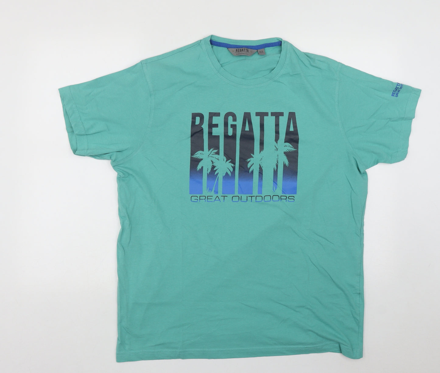 Regata Mens Green  Polyester  T-Shirt Size XL Round Neck