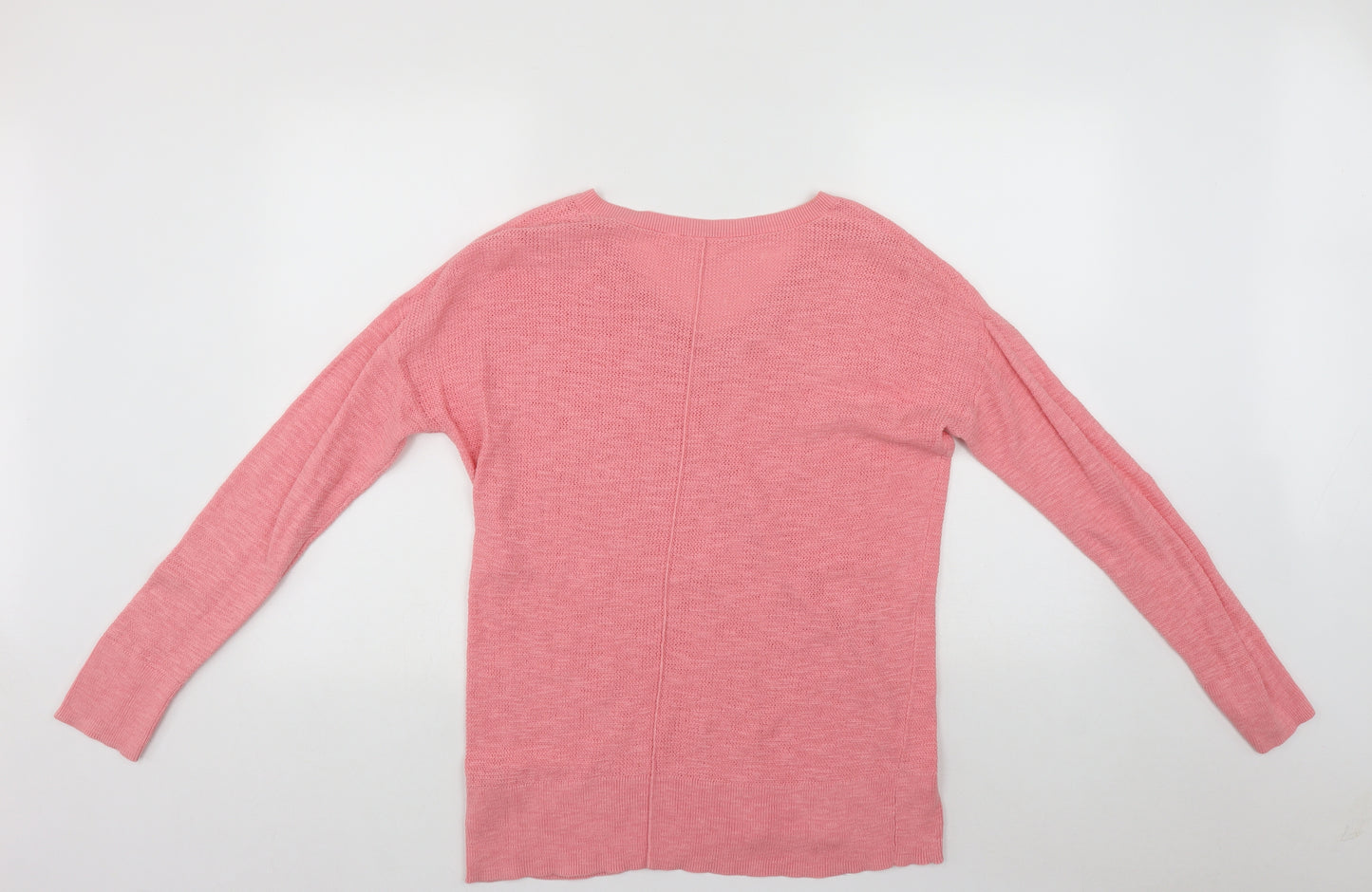 Gap Womens Pink V-Neck  Cotton Pullover Jumper Size M