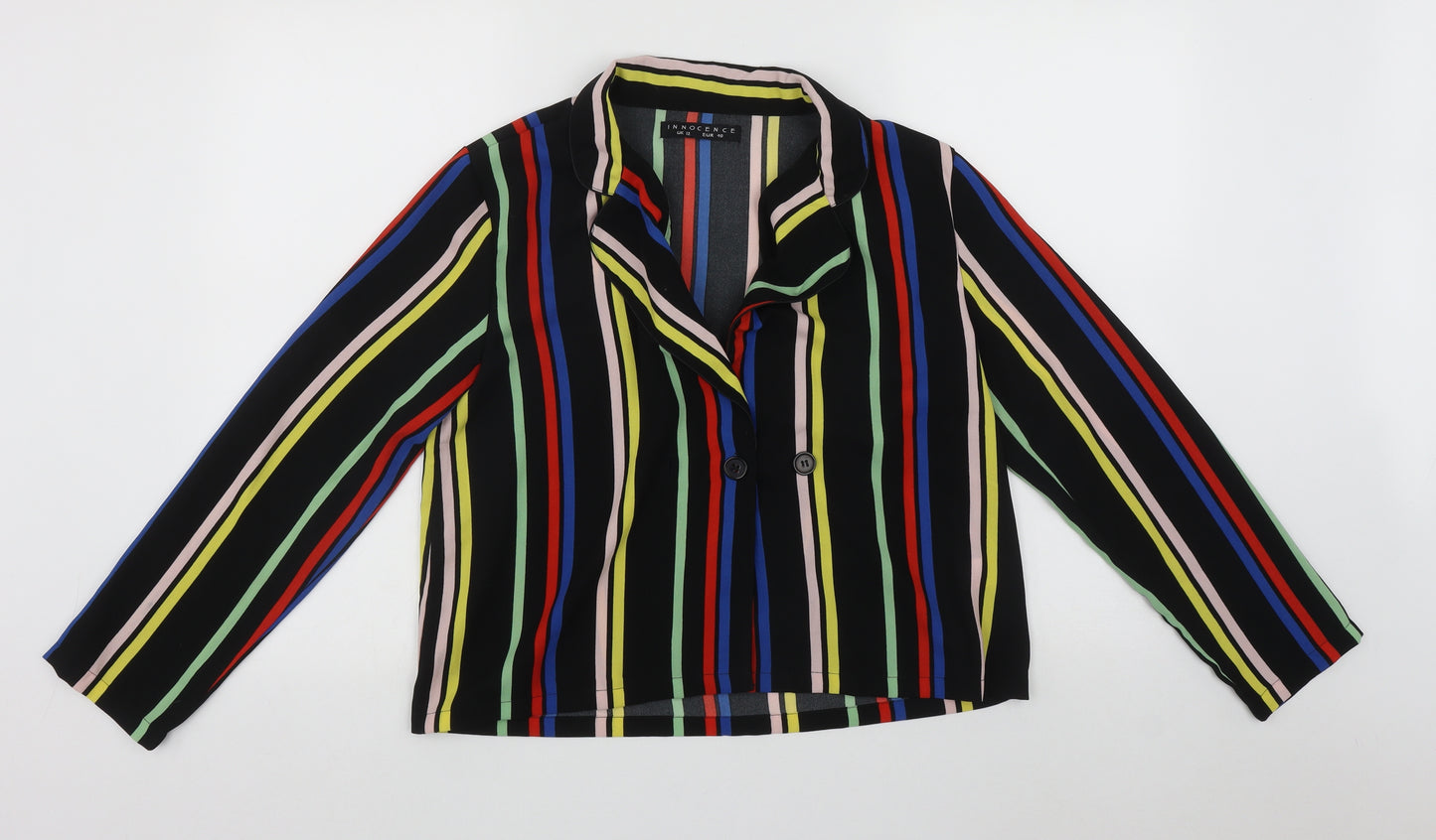 INNOCENCE Womens Multicoloured Striped  Jacket  Size 12  Button