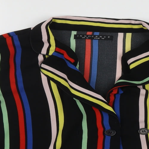 INNOCENCE Womens Multicoloured Striped  Jacket  Size 12  Button