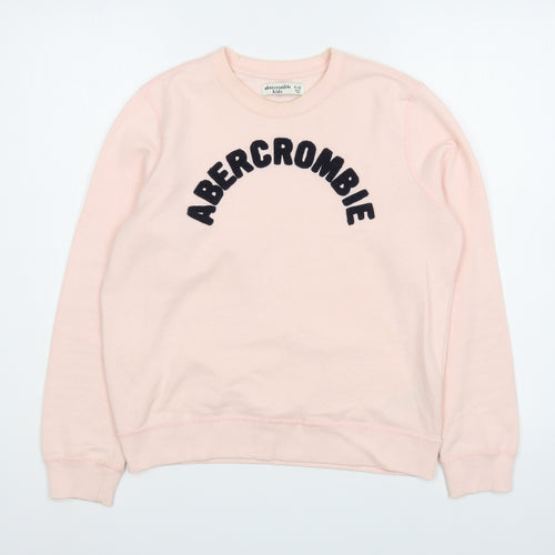 Abercrombie & Fitch Girls Pink  Cotton Pullover Sweatshirt Size 11-12 Years  Pullover