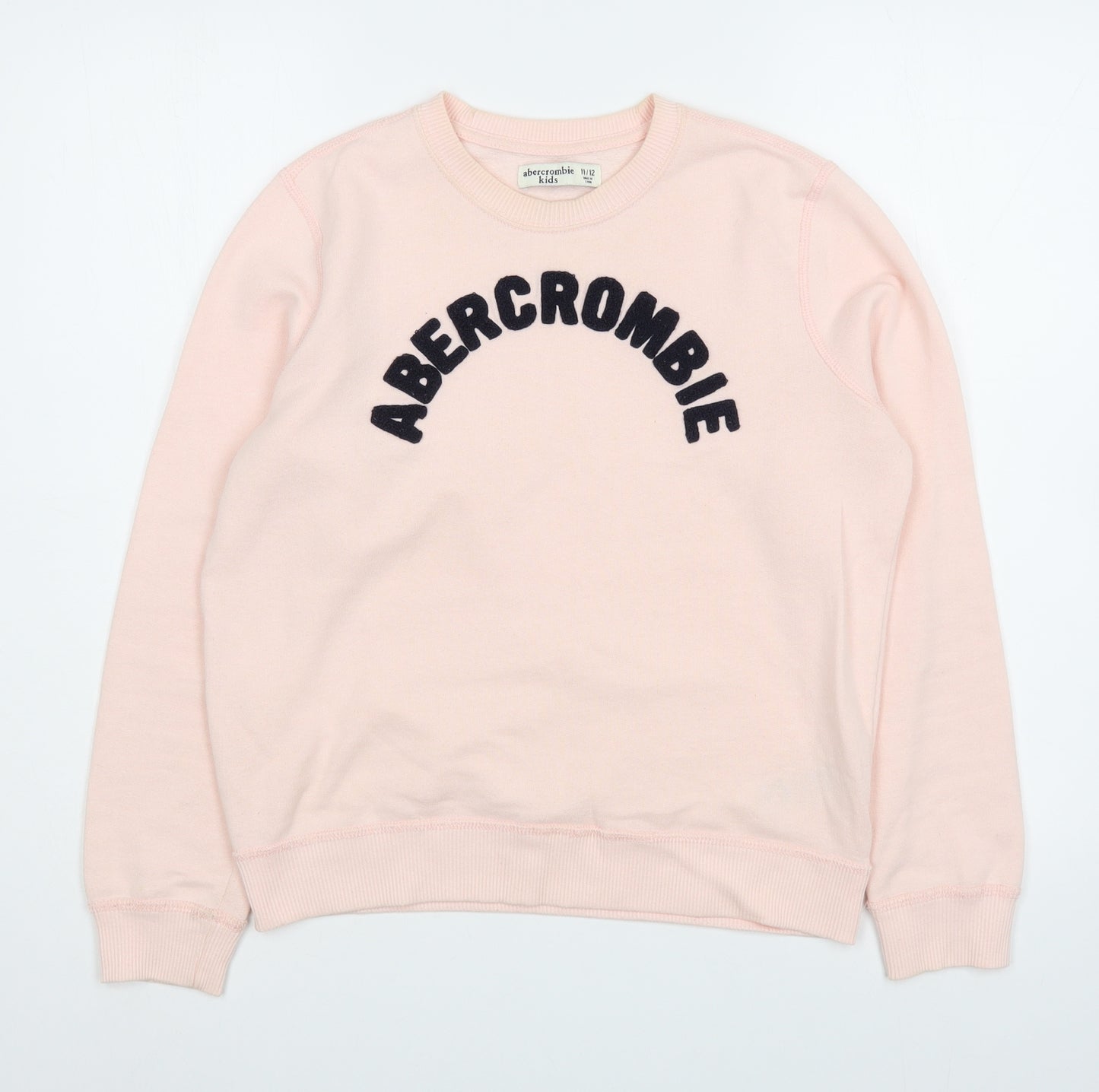 Abercrombie & Fitch Girls Pink  Cotton Pullover Sweatshirt Size 11-12 Years  Pullover