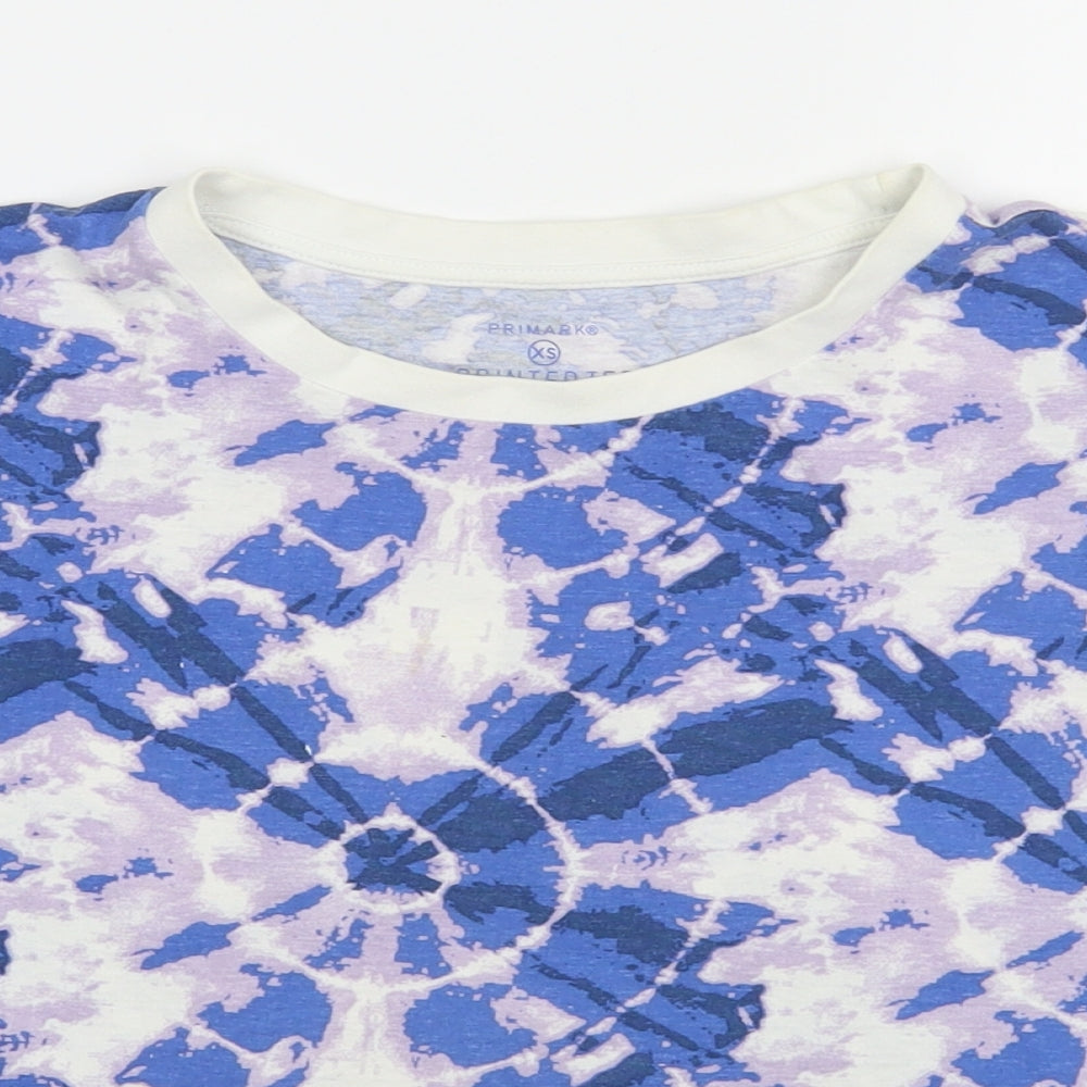 Primark Womens Blue  100% Cotton Basic T-Shirt Size 6 Round Neck