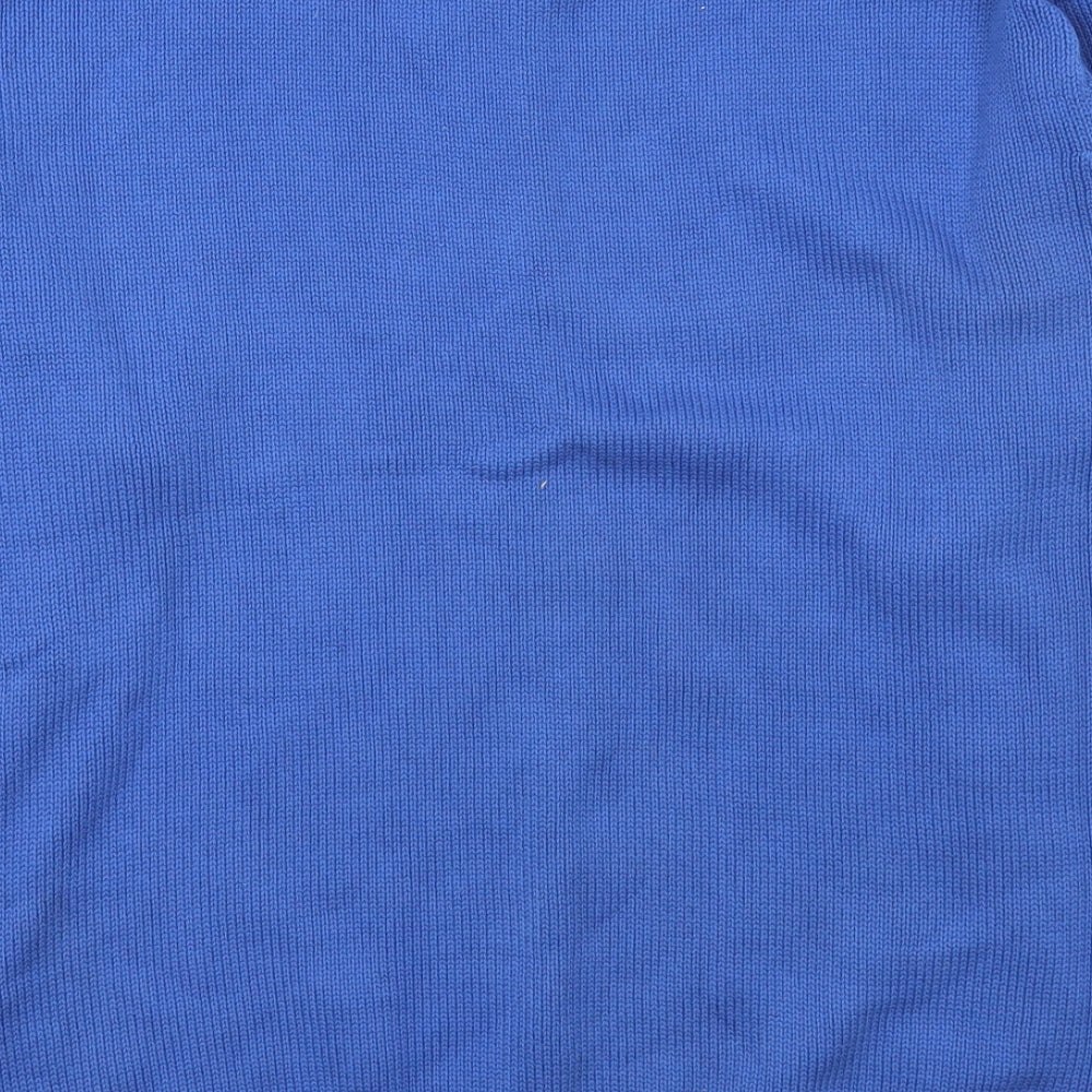Essentials Womens Blue Round Neck  Cotton Pullover Jumper Size 14