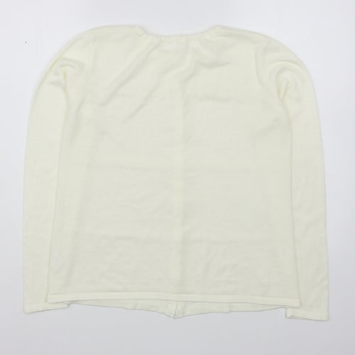 Preworn Womens Ivory Round Neck  Acrylic Cardigan Jumper Size M