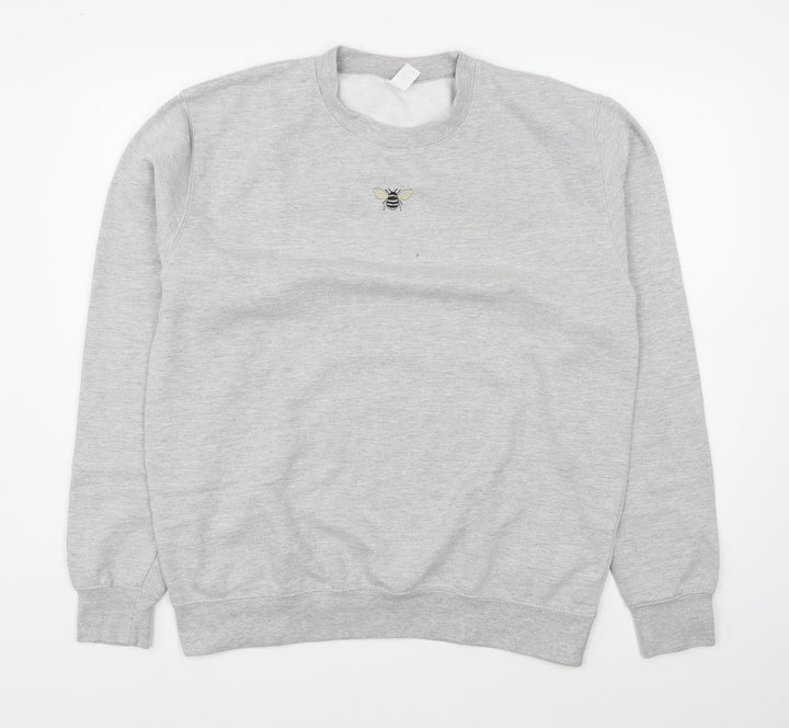Preworn Womens Grey  Cotton Pullover Sweatshirt Size L  Pullover