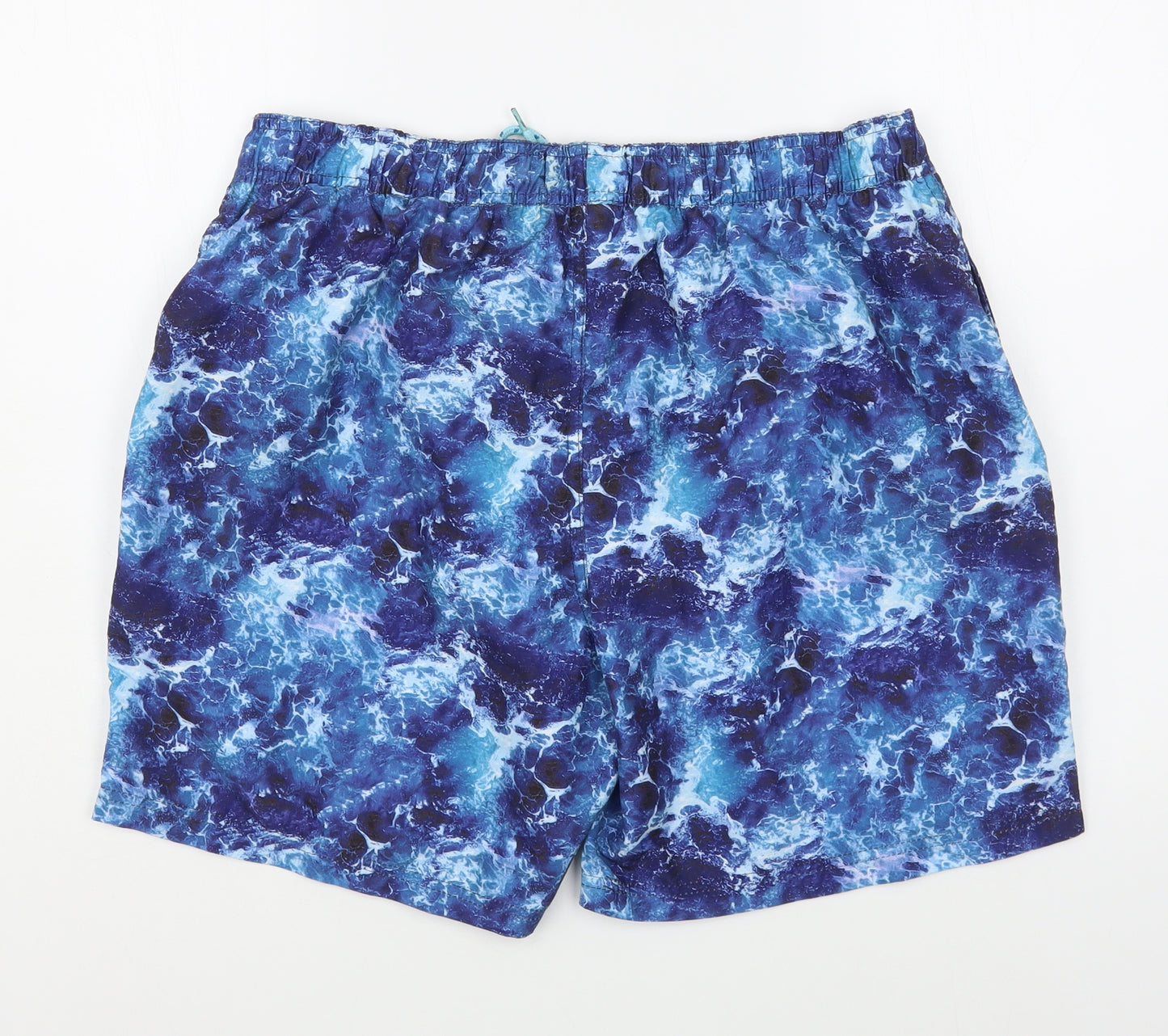 Peacocks Mens Blue  Polyester Sweat Shorts Size L  Regular Tie - Swim Trunks