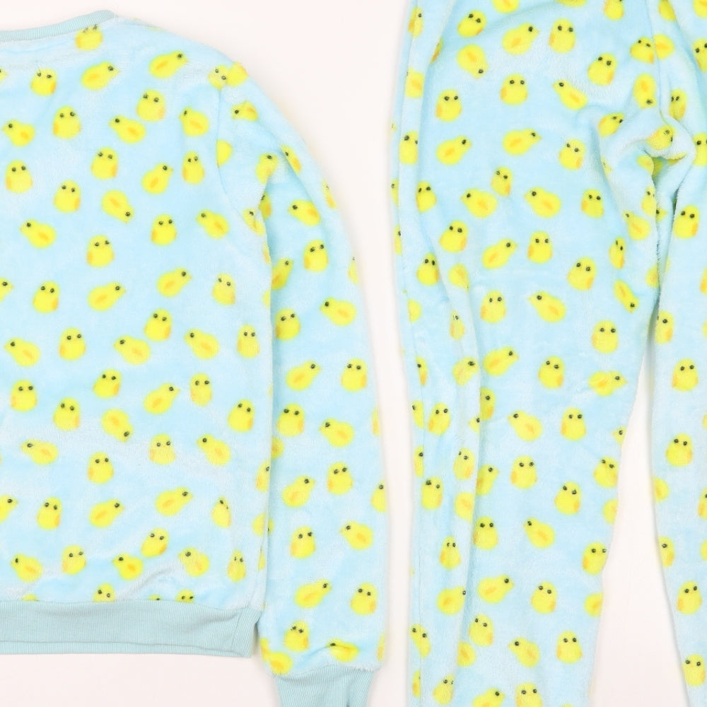 Savida Womens Blue Geometric Polyester Top Pyjama Set Size XS