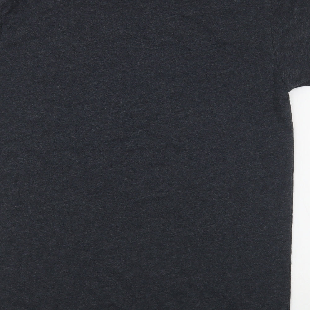 Next Level Mens Grey  Cotton  T-Shirt Size M Round Neck