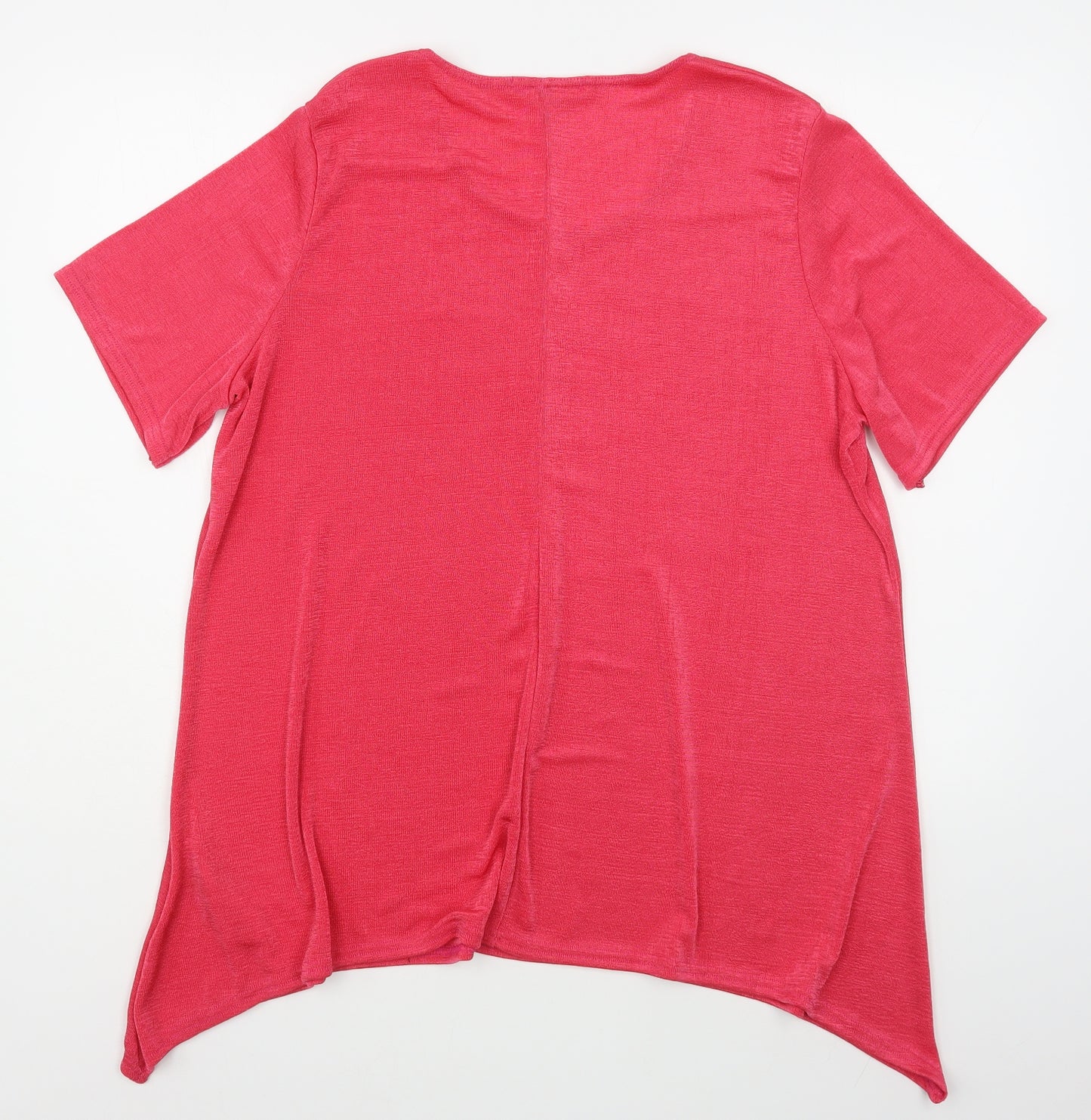 Julipa Womens Pink  Polyester Basic T-Shirt Size 18 Scoop Neck