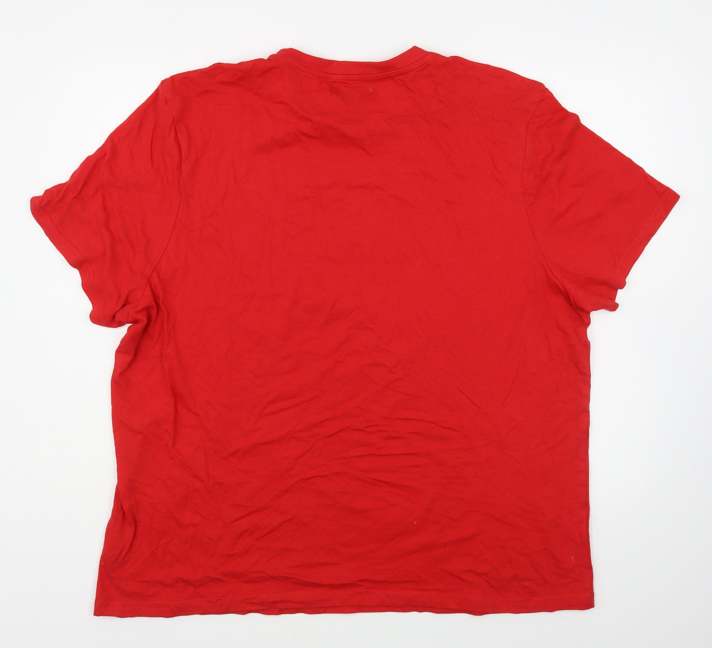 Studio Mens Red  Cotton  T-Shirt Size XL Round Neck  - Christmas