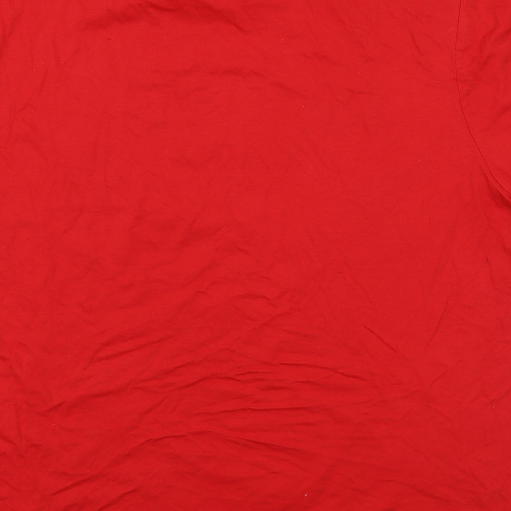 Studio Mens Red  Cotton  T-Shirt Size XL Round Neck  - Christmas
