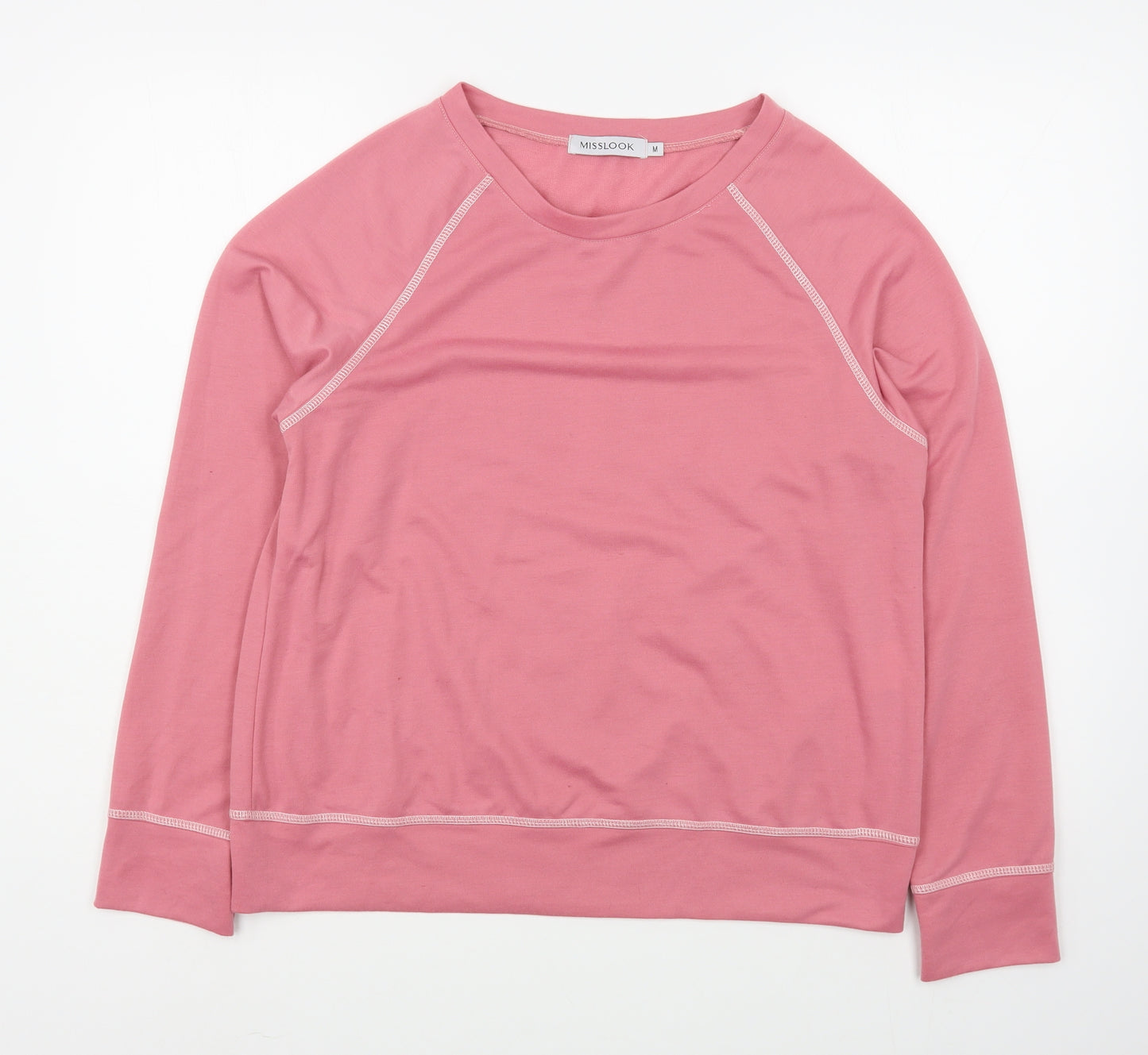MissLook Womens Pink  Cotton Blend Pullover Sweatshirt Size M  Pullover