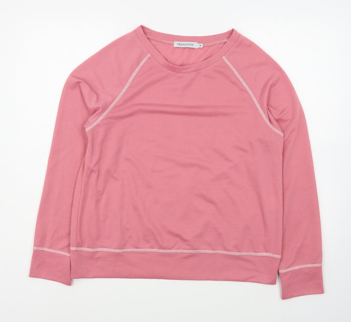 MissLook Womens Pink  Cotton Blend Pullover Sweatshirt Size M  Pullover
