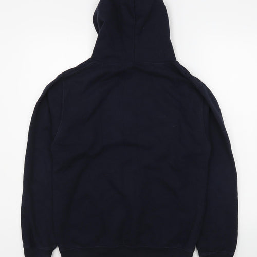 Awdis Mens Blue  Cotton Pullover Hoodie Size S