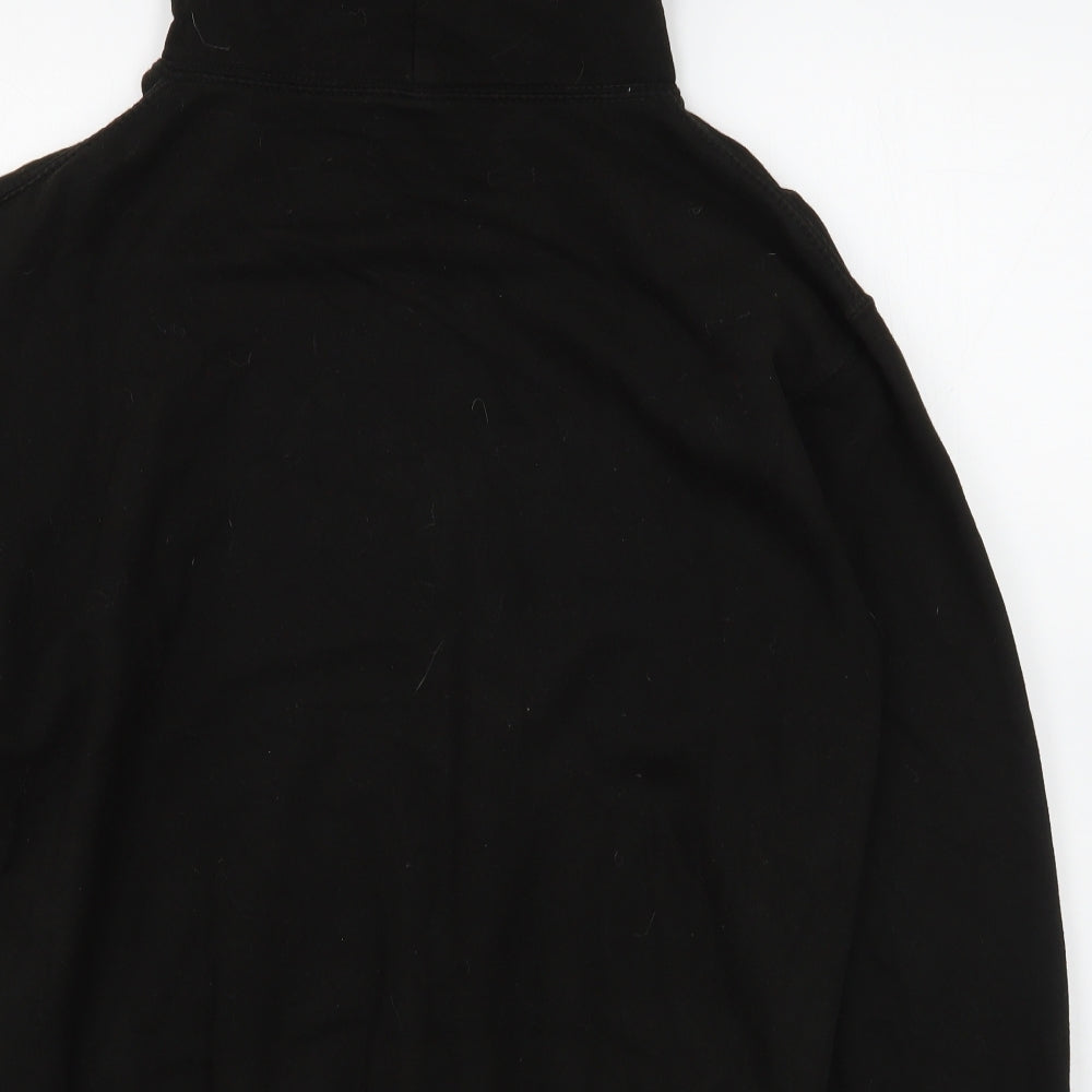 Awdis Mens Black  Cotton Pullover Hoodie Size M