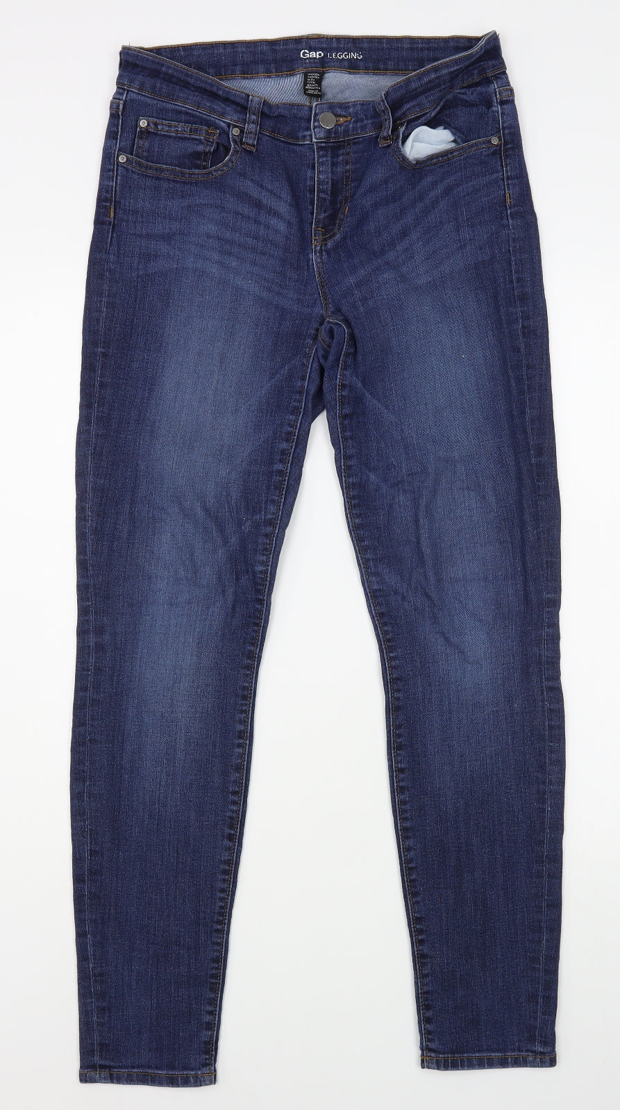 Gap Womens Blue  Cotton Straight Jeans Size 8 L30 in Regular Zip