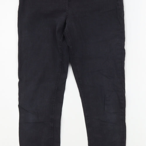 Topshop Mens Black  Cotton Skinny Jeans Size 28 in L30 in Regular Zip