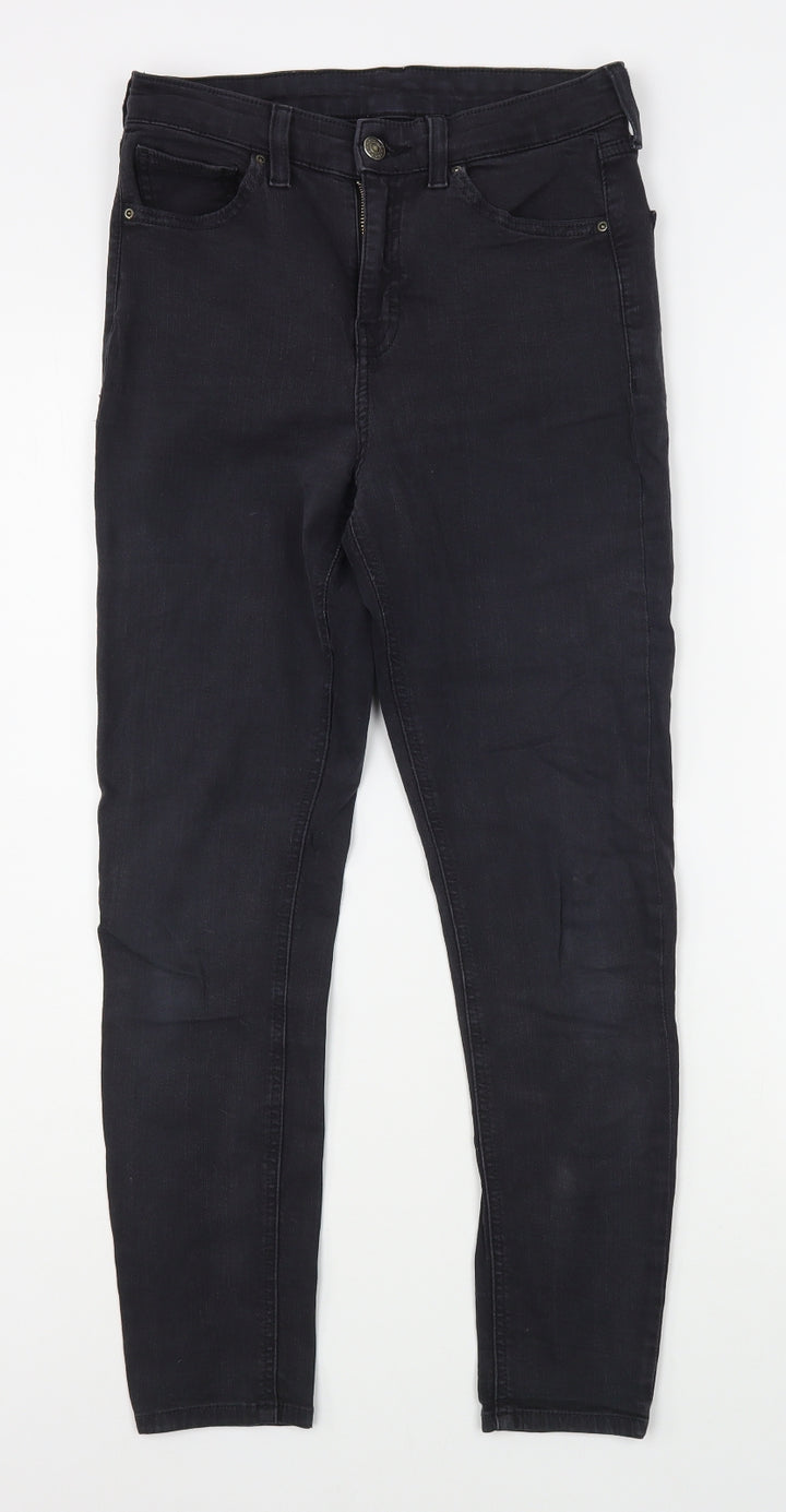 Topshop Mens Black Cotton Skinny Jeans Size 28 in L30 in Regular Zip