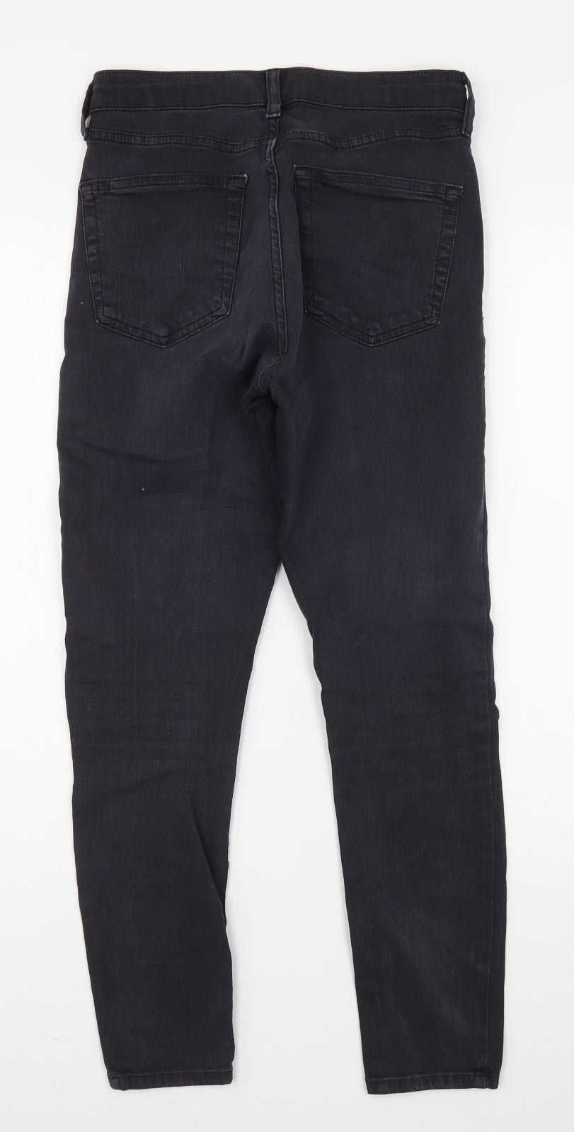 Topshop Mens Black  Cotton Skinny Jeans Size 28 in L30 in Regular Zip