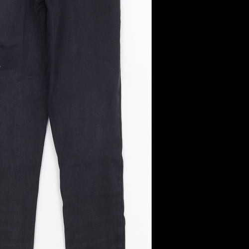 Topshop Mens Black  Cotton Skinny Jeans Size 28 in L30 in Regular Zip