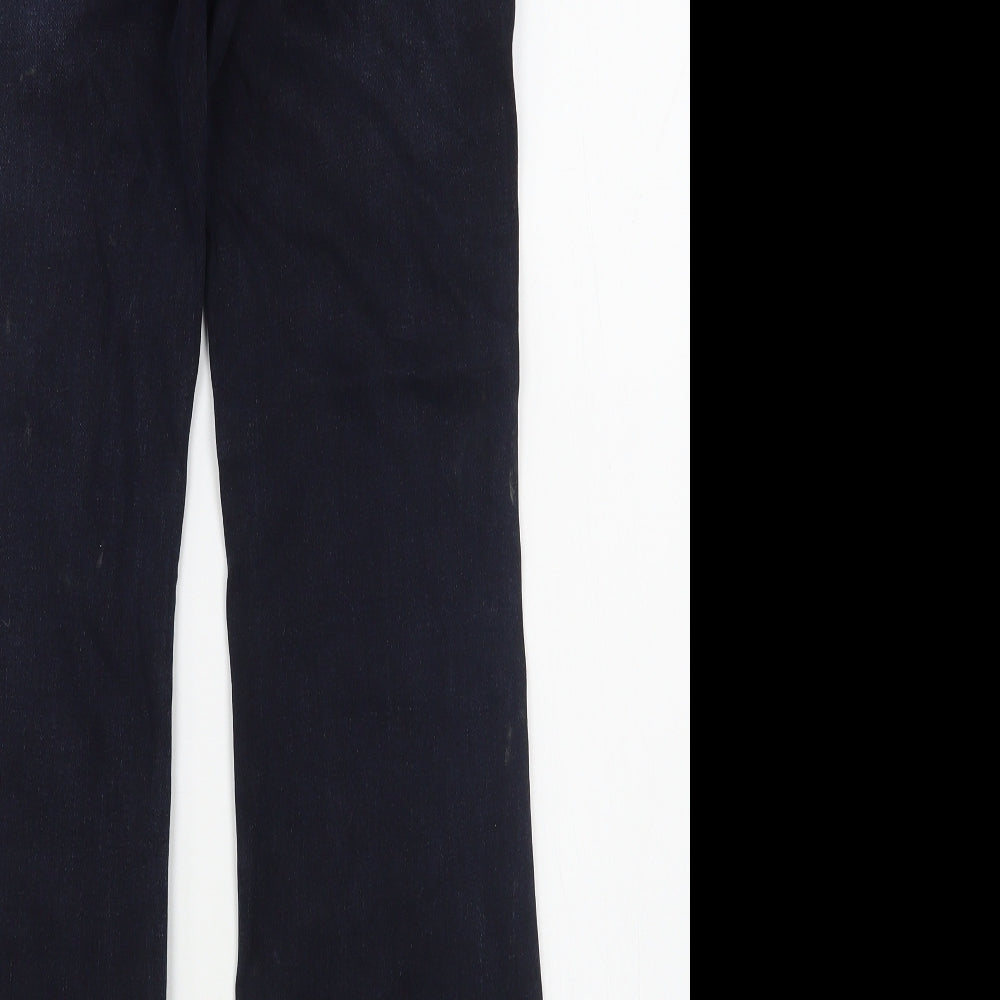 NEXT Womens Blue  Cotton Bootcut Jeans Size 12 L30 in Regular Zip