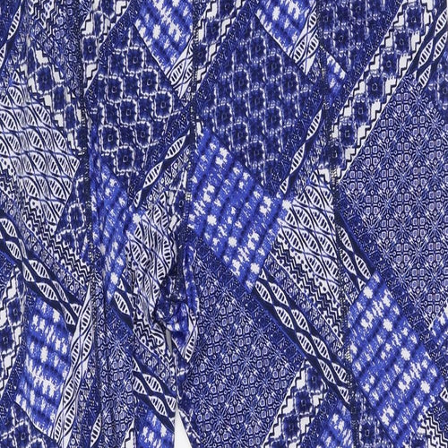 TU Womens Blue Geometric Polyester Pedal Pusher Leggings Size 22 L26 in Regular