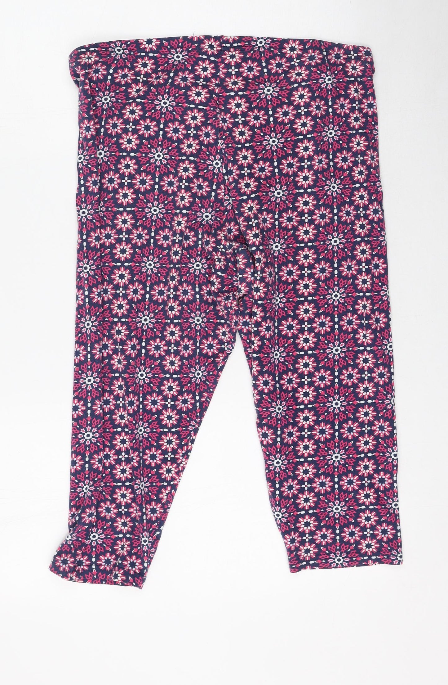 TU Womens Pink Floral Polyester Cropped Trousers Size 20 L20 in Regular