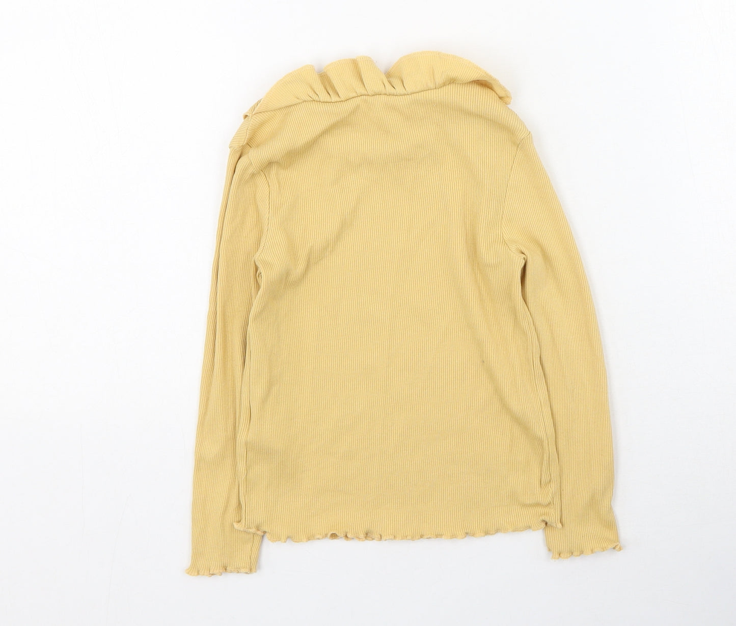 George Girls Yellow  Cotton Basic Casual Size 4-5 Years Round Neck