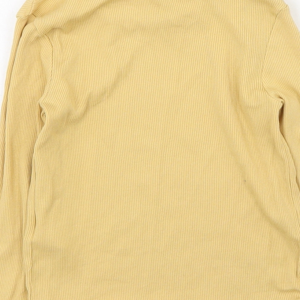 George Girls Yellow  Cotton Basic Casual Size 4-5 Years Round Neck