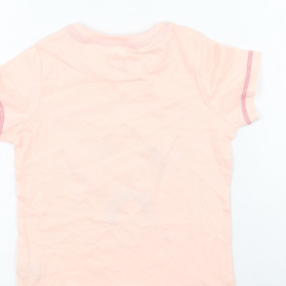 Studio Girls Pink  Cotton Basic T-Shirt Size 5-6 Years Round Neck  - Unicorn