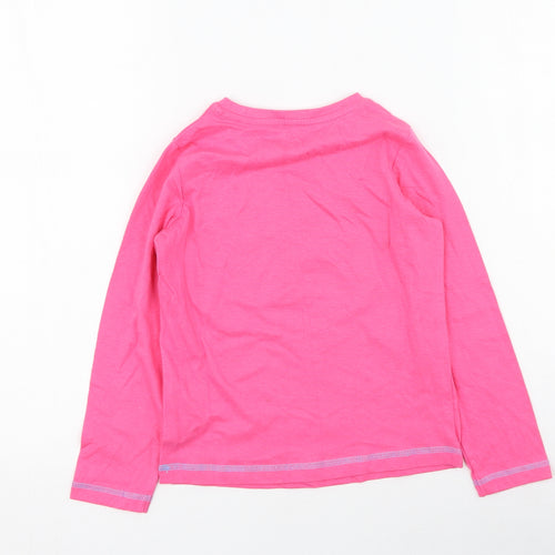 Studio Girls Pink  Cotton Basic Casual Size 5-6 Years Round Neck  - Unicorn