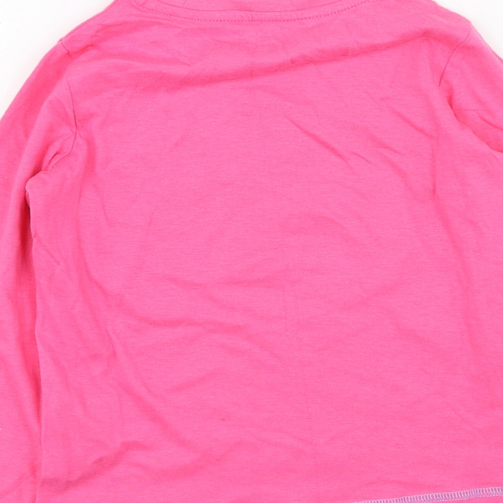 Studio Girls Pink  Cotton Basic Casual Size 5-6 Years Round Neck  - Unicorn
