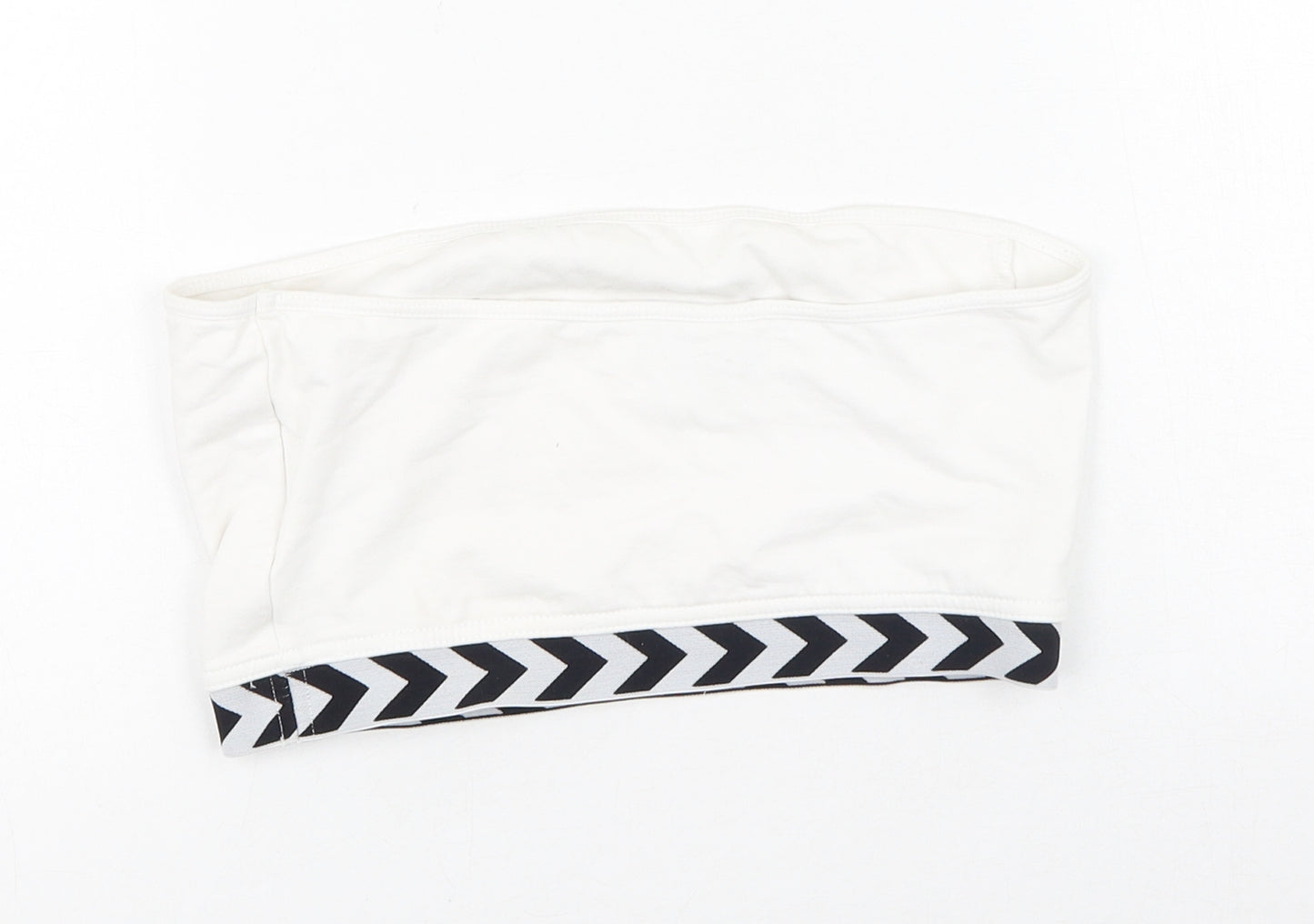 Hummel Womens White  Elastane Cropped Tank Size M Off the Shoulder