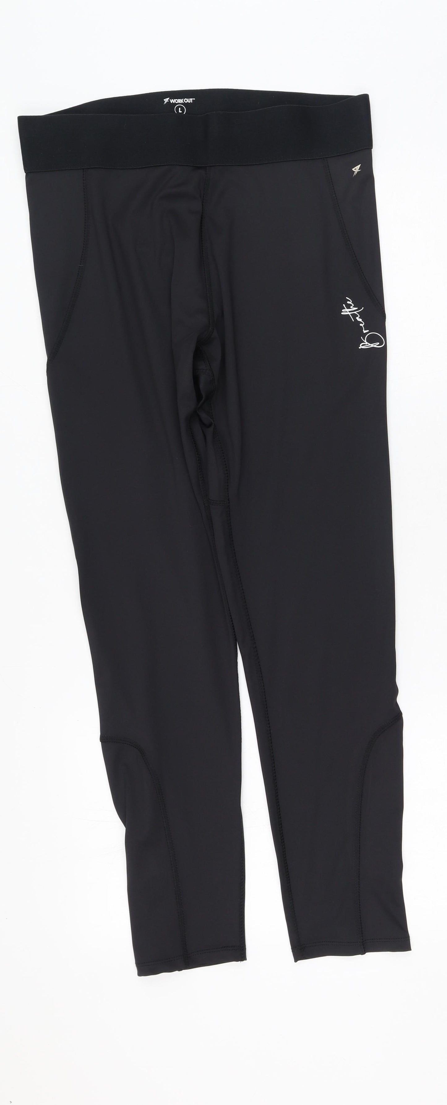 Primark Womens Black  Polyester Pedal Pusher Leggings Size L L29 in Regular