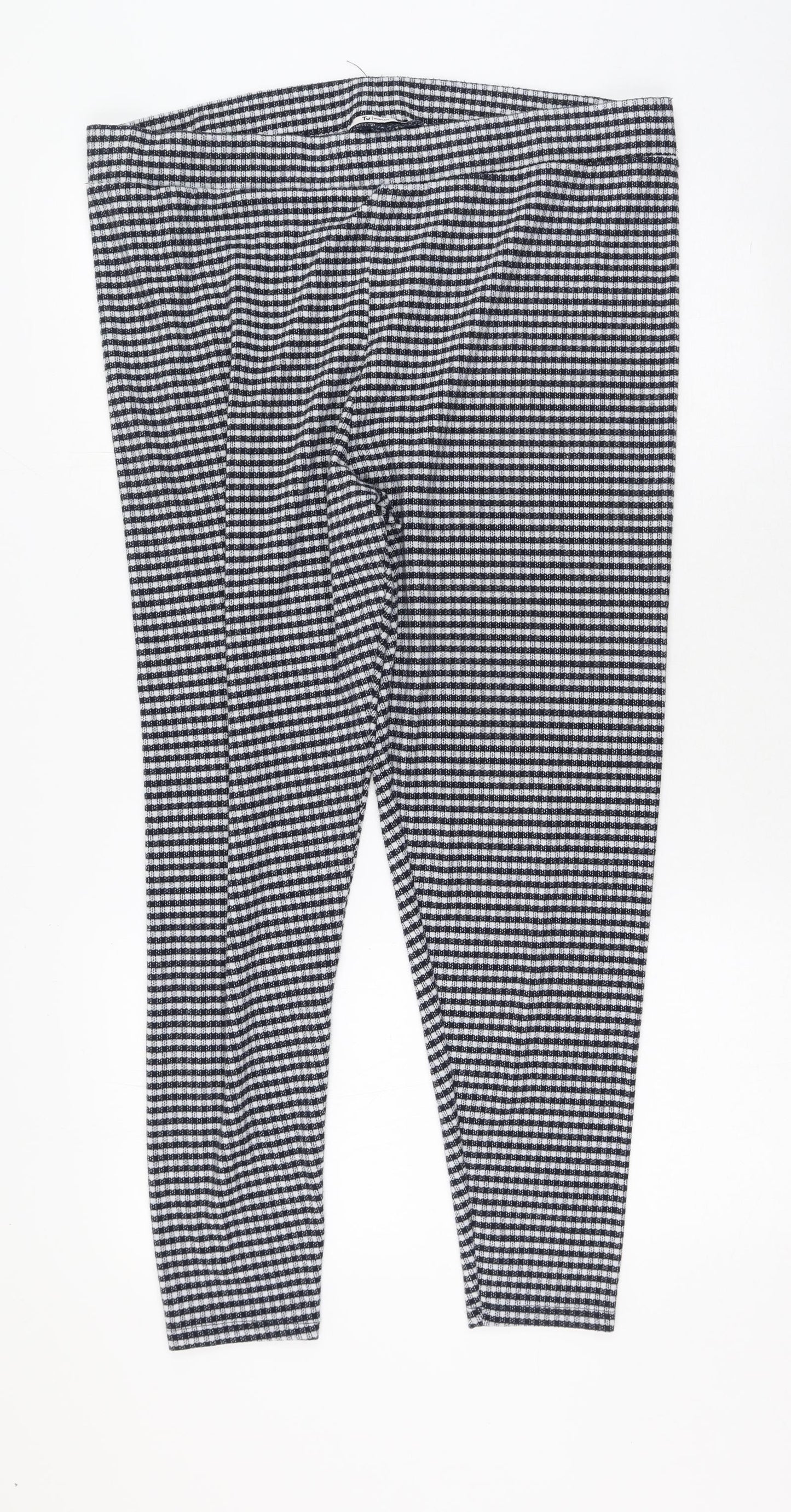 TU Womens Black Plaid Polyester Jegging Leggings Size 20 L27 in