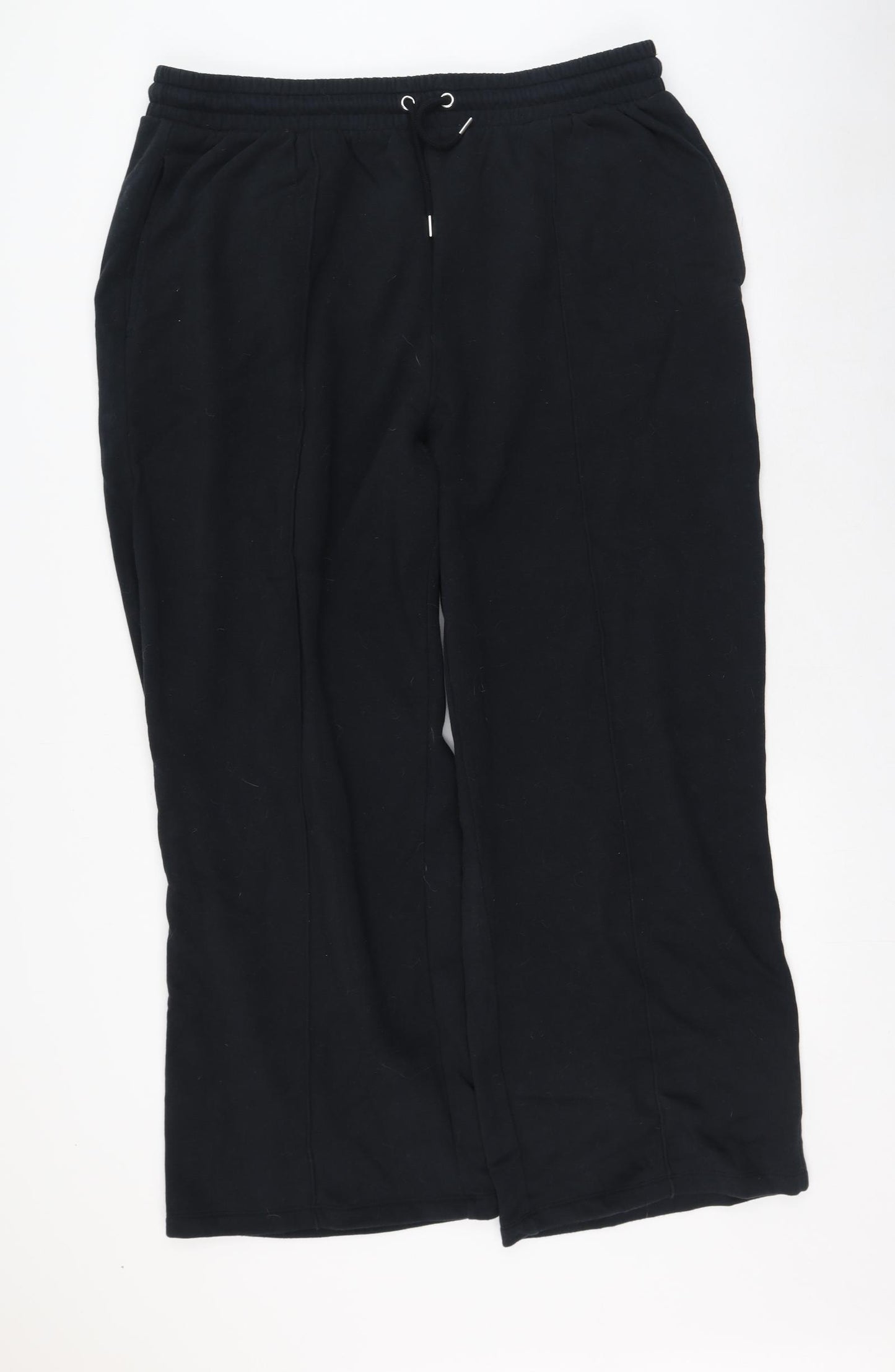 Marks and Spencer Womens Black  Cotton Jogger Trousers Size 20 L29 in Regular