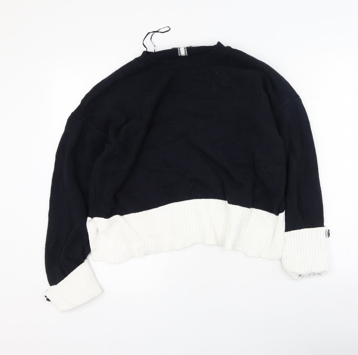 Mint Velvet Womens Blue Round Neck  Cotton Pullover Jumper Size XL