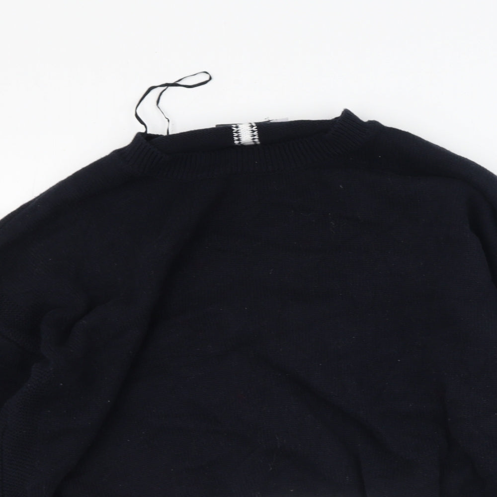 Mint Velvet Womens Blue Round Neck  Cotton Pullover Jumper Size XL